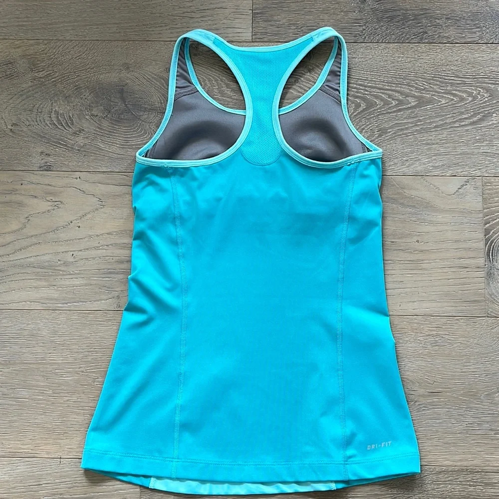 Nike Dri-Fit Racerback Turquoise Tennis Tank-Small Matching Skirts Sold Separate - Picture 2 of 8